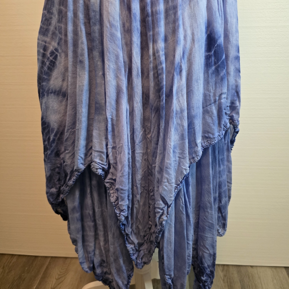 EUC- NEVER WORN! Blue Tie-Dye Spaghetti Strap Dress By Wevez - Picture 8 of 9